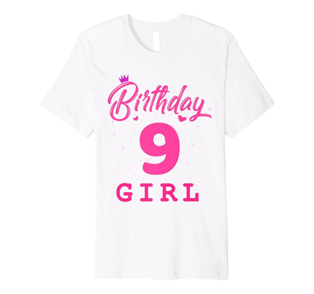 ★haag★ a birthday t-sh Amazon.com: Happy Birthday Shirt, Girls 9th Party 9 Years